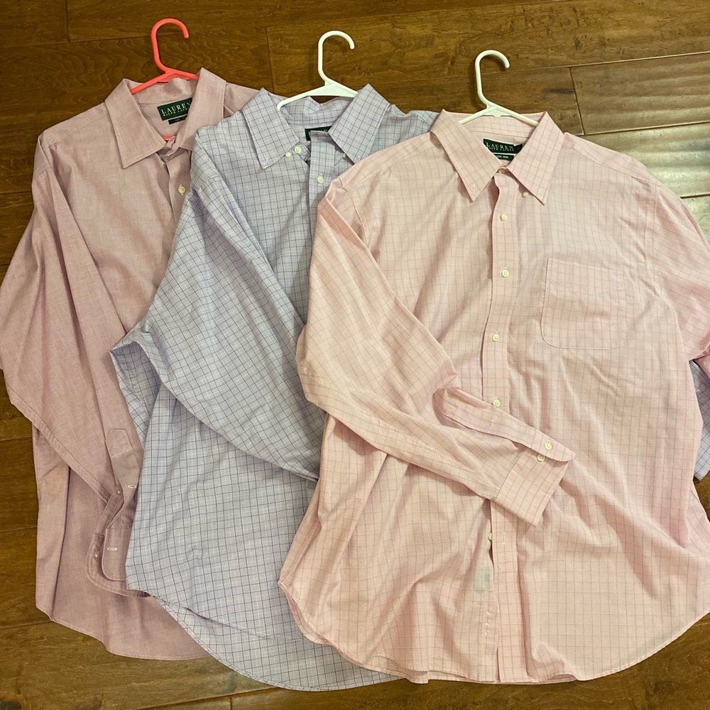 Bundle of 3 Ralph Lauren non-iron button-up shirts